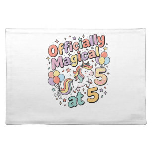 Unicorn Officially Magical at 5 Whimsical White Ba Cloth Placemat