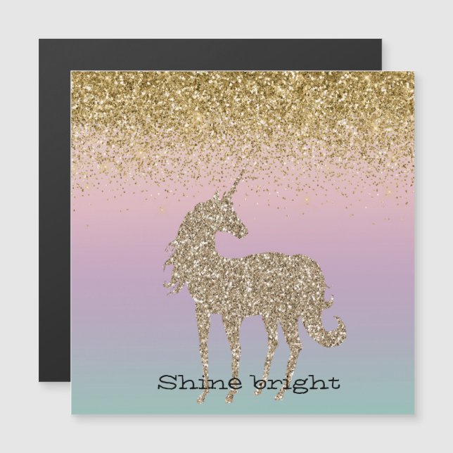Unicorn Ombre Gold Glitter (Front/Back)