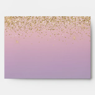 Unicorn Ombre Gold Glitter Envelope