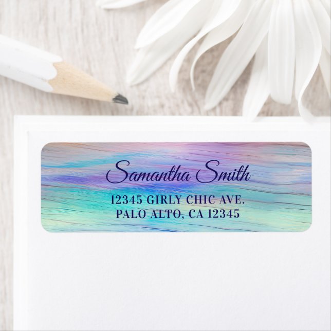 Unicorn Ombre Wood Look Label (Insitu)
