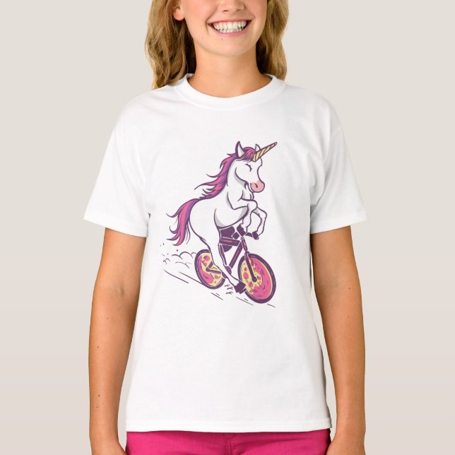 Unicorn on a Bicycle T-Shirt (Front)