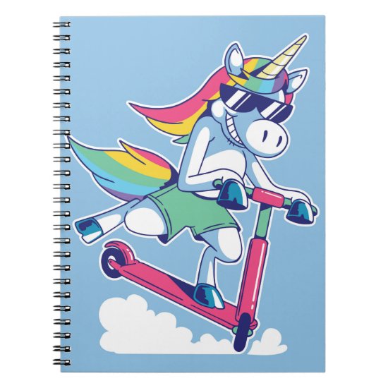 Unicorn on a Scooter Notebook