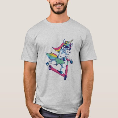 Unicorn on a Scooter T_Shirt