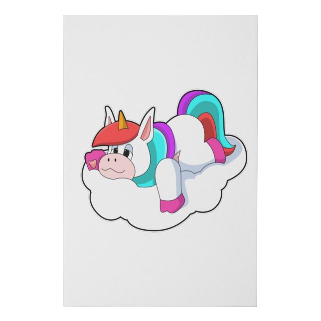 Unicorn on Clouds Faux Canvas Print (Front)