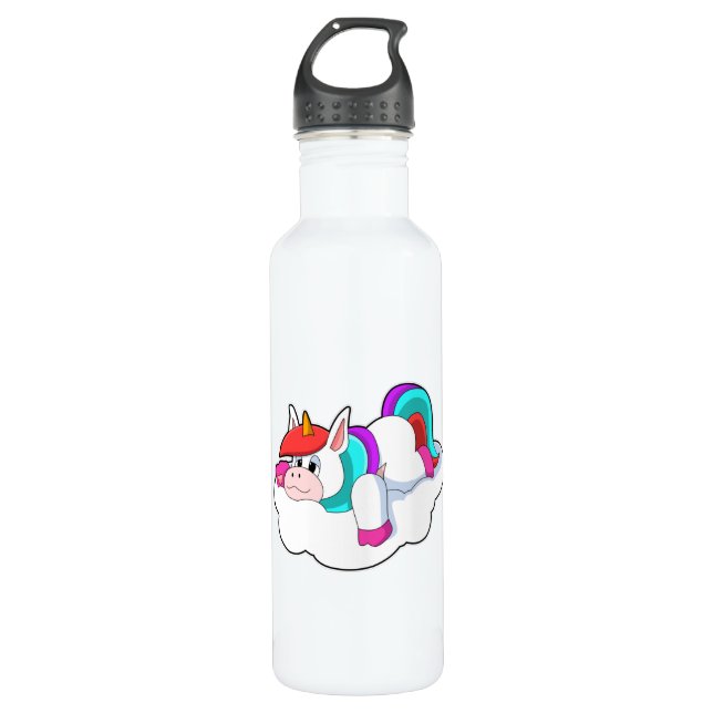 Unicorn on Clouds Stainless Steel Water Bottle (Front)