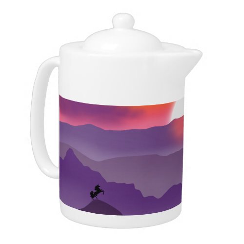 Unicorn On Mountain Range Teapot