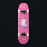Unicorn on skateboard for kids<br><div class="desc">Unicorn on skateboard with personalised captions Unicorn Personalized Skateboard CLICK on PERSONALIZE TEMPLATE OPTION AND ENTER the NAME. you can also custom other captions. Cool skateboard designed with vivid colours and for the background and a funky unicorn riding a skateboard. This Skateboard makes a great gift idea for a unicorn...</div>