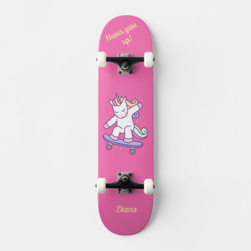 Unicorn on skateboard for kids