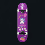 Unicorn on skateboard with personalised captions<br><div class="desc">Unicorn on skateboard with personalised captions Unicorn Personalized Skateboard CLICK on PERSONALIZE TEMPLATE OPTION AND ENTER the NAME. you can also custom other captions. Cool skateboard designed with vivid colours and for the background and a funky unicorn riding a skateboard. This Skateboard makes a great gift idea for a unicorn...</div>