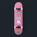 Unicorn on skateboard with personalized captions<br><div class="desc">Unicorn on skateboard with personalized captions Unicorn Personalized Skateboard CLICK on PERSONALIZE TEMPLATE OPTION AND ENTER the NAME. you can also custom other caption. Cool skateboard designed with vivid colors and for the background and a funky unicorn riding a skateboard. This Skateboard makes a great gift idea for a unicorn...</div>