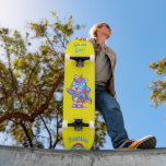 Unicorn on skateboard with personalized captions<br><div class="desc">Unicorn on skateboard with personalized captions Unicorn Personalized Skateboard CLICK on PERSONALIZE TEMPLATE OPTION AND ENTER the NAME. you can also custom other caption. Cool skateboard designed with vivid colors and for the background and a funky unicorn riding a skateboard. This Skateboard makes a great gift idea for a unicorn...</div>