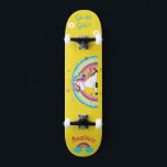 Unicorn on skateboard with personalized captions<br><div class="desc">Unicorn on skateboard with personalized captions Unicorn Personalized Skateboard CLICK on PERSONALIZE TEMPLATE OPTION AND ENTER the NAME. you can also custom other caption. Cool skateboard designed with vivid colors and for the background and a funky unicorn riding a skateboard. This Skateboard makes a great gift idea for a unicorn...</div>