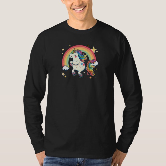 Unicorn On Skates Roller Derby T-Shirt (Front)