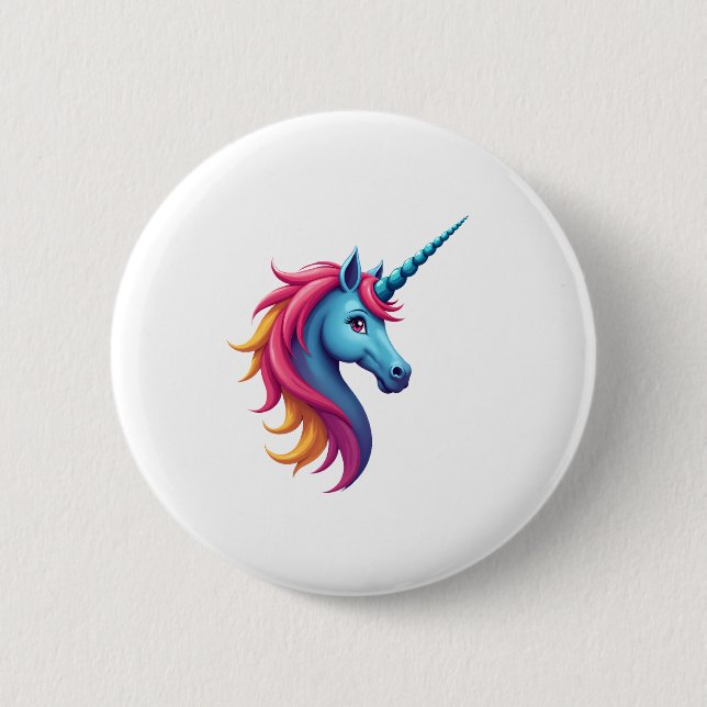 Unicorn on Snowboard - Funny Ski and Wintersports  Button (Front)