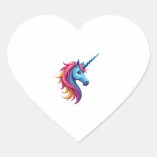 Unicorn on Snowboard - Funny Ski and Wintersports  Heart Sticker