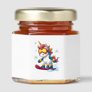 Unicorn on Snowboard - Funny Ski and Wintersports  Honey Jar Favors