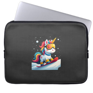 Unicorn on Snowboard - Funny Ski and Wintersports  Laptop Sleeve