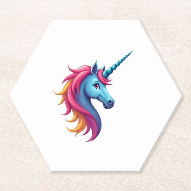 Unicorn on Snowboard - Funny Ski and Wintersports  Paper Coaster (Front)