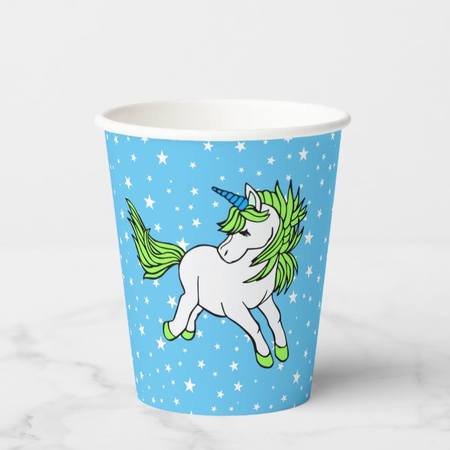 Unicorn on Starry Background Design Paper Cup