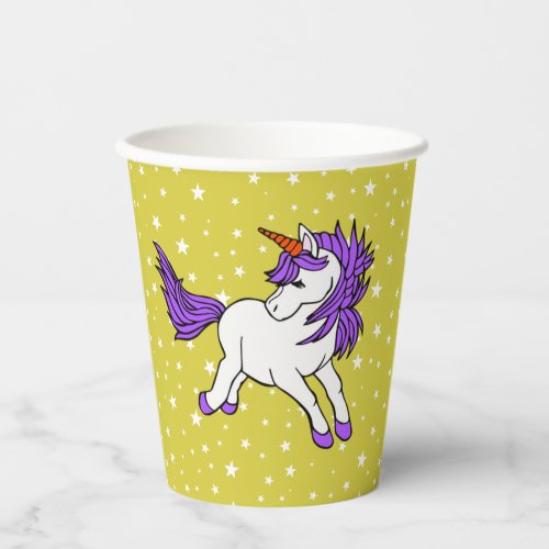 Unicorn on Starry Background Design Paper Cup