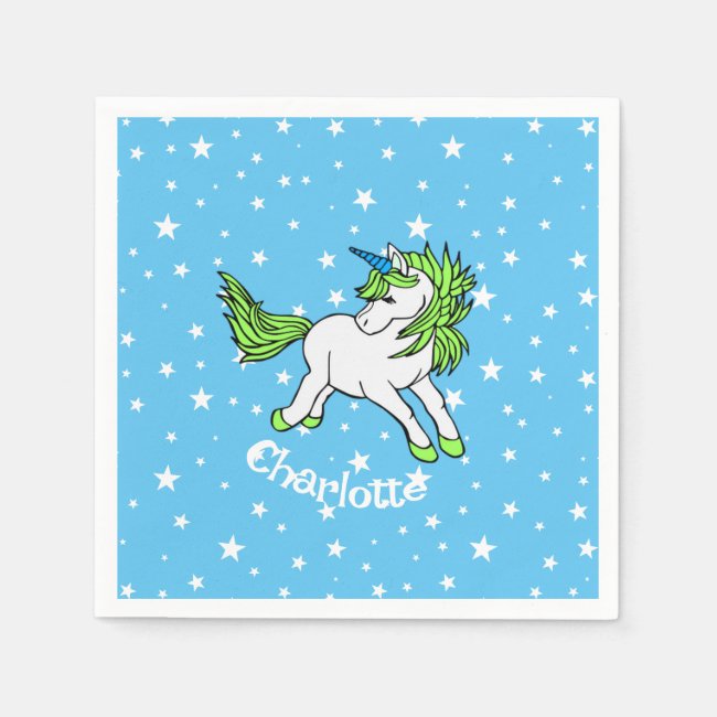 Unicorn on Starry Background Design Paper Plate