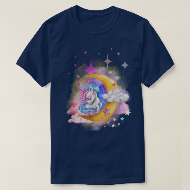 Unicorn on the Moon  T-Shirt (Design Front)