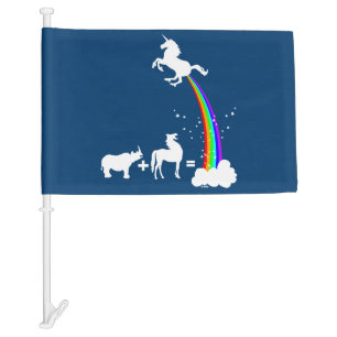 Unicorn origin car flag