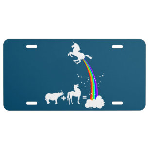 Unicorn origin license plate