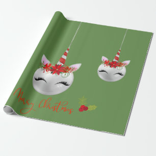 Unicorn Ornament Pretty  Holiday Christmas Wrapping Paper