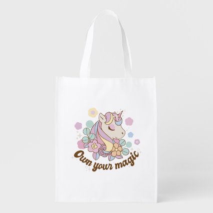 Unicorn Own Your Magic  Grocery Bag