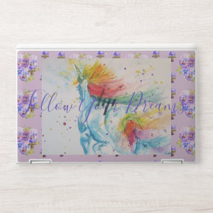 Unicorn Painting Follow Dreams Floral Laptop Skin
