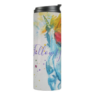 Unicorn Painting Follow Your Dreams Birthday Thermal Tumbler