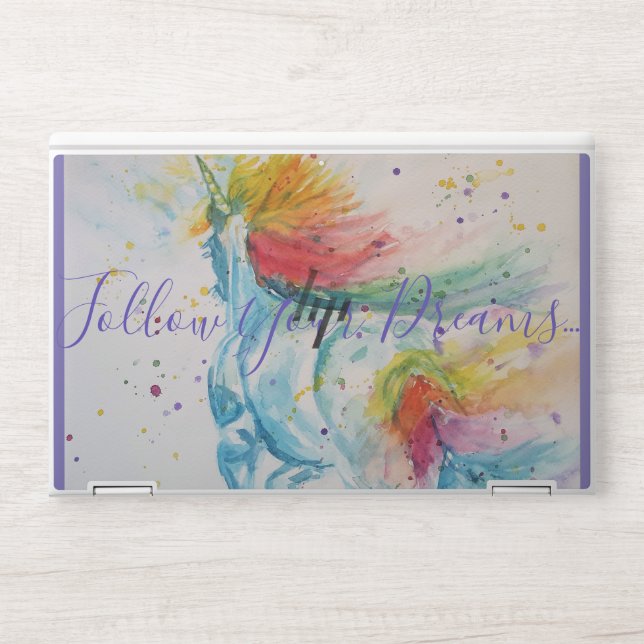 Unicorn Painting Follow Your Dreams Laptop Skin (Front)