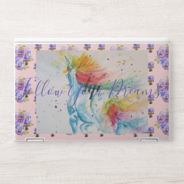 Unicorn Painting Follow Your Dreams Laptop Skin (Front)