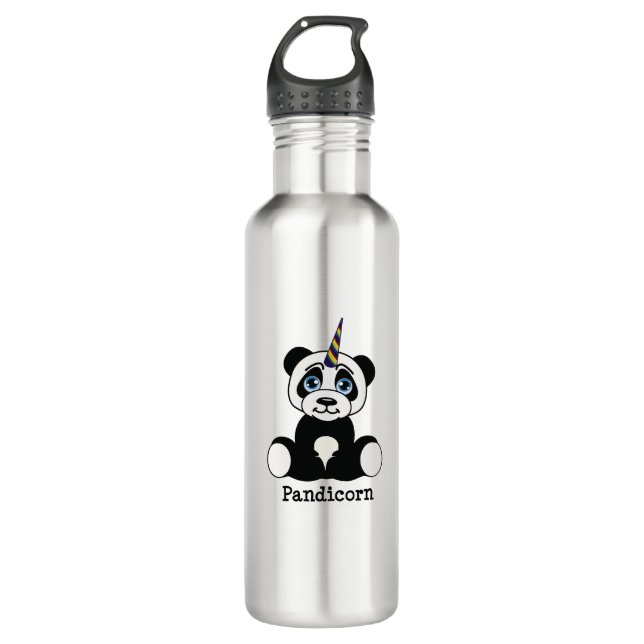 Unicorn Panda Stainless Steel Water Bottle (Front)