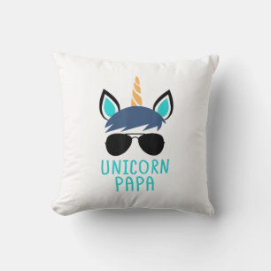 Unicorn Papa T-Shirt Funny Father's Day Gift Throw Pillow