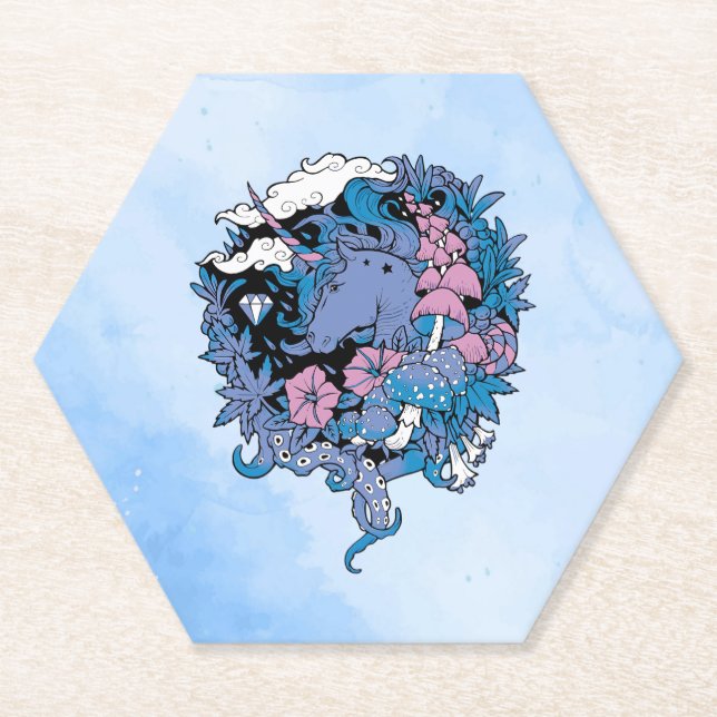 Unicorn Paper Coaster (Front)