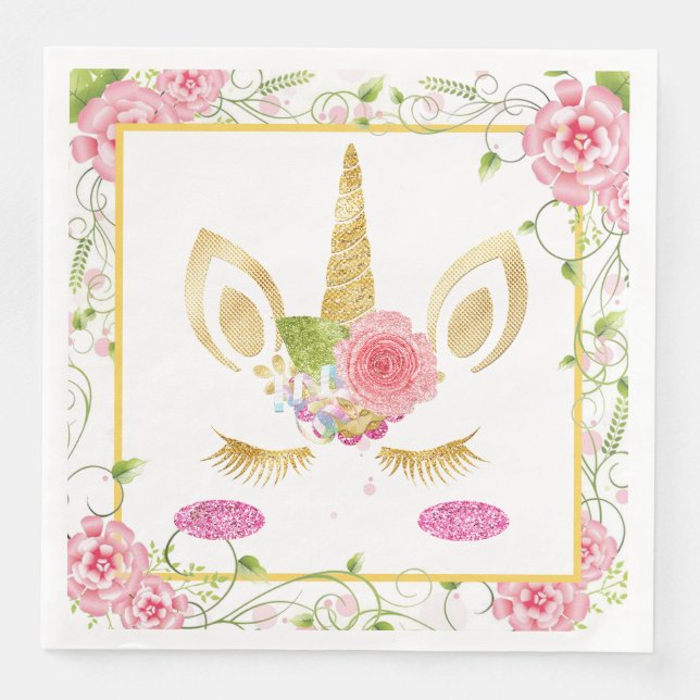 Unicorn Paper Dinner Napkins (Front)