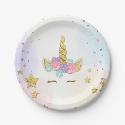 Carousel Pink And Gold Paper Plate 7\ Carousel Pink And Gold Paper Plate 7\