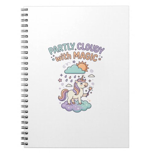 Unicorn Partly Cloudy with Magic Trendy T-Shirt De Notebook