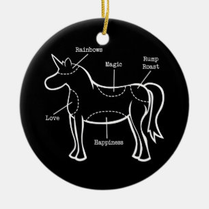 Unicorn Parts Ceramic Ornament