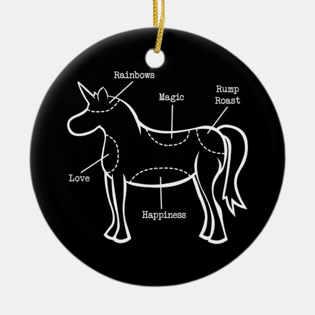 Unicorn Parts Ceramic Ornament (Front)