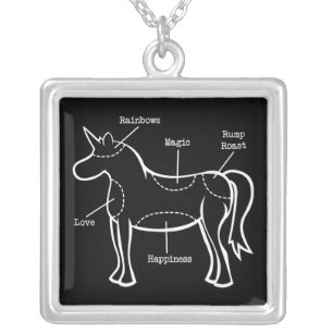 Unicorn Parts Silver Plated Necklace