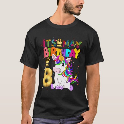 Unicorn Party Animal 8Th Unicorn T_Shirt