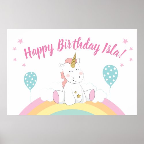Unicorn party backdrop unicorn poster