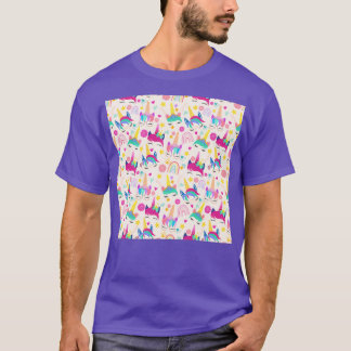Unicorn Party Bright Pattern T-Shirt