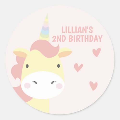 Unicorn Party Classic Round Sticker