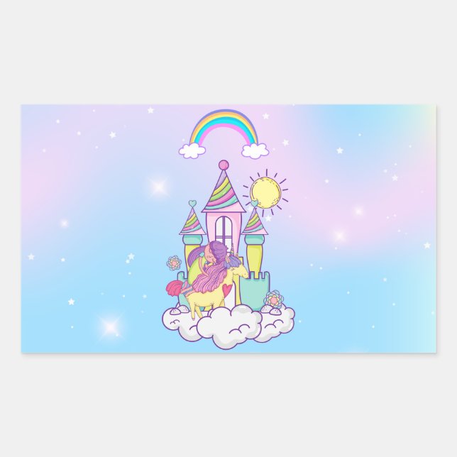 Unicorn Party Collection! Rectangular Sticker (Front)