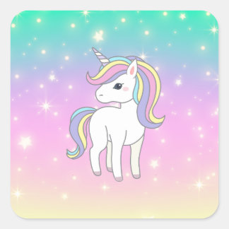 Unicorn Party Collection! Square Sticker