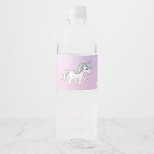 Unicorn Party Collection! Water Bottle Label